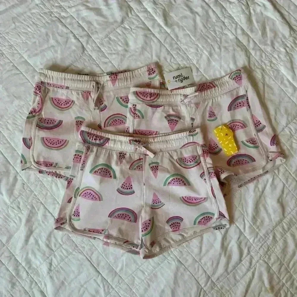 Rumi + Ryder‎ nwt Graphic shorts bundle light pink girls size 10 watermelon